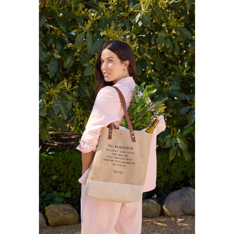 Wine Tote in Natural Bouquet with Porcelain Vase by Amy Logsdon
