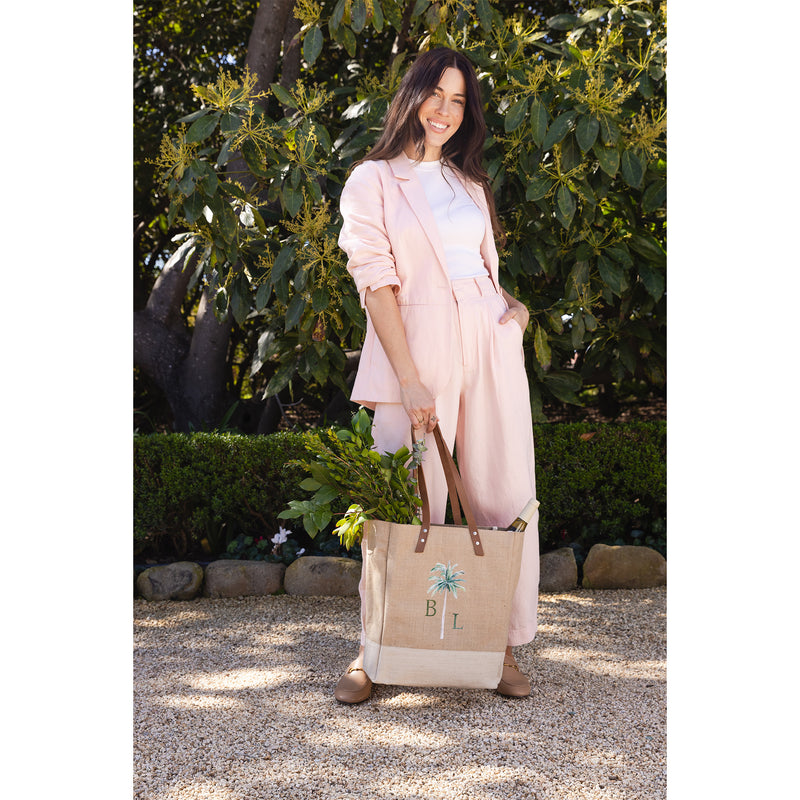 Wine Tote in Natural Palm Tree by Amy Logsdon