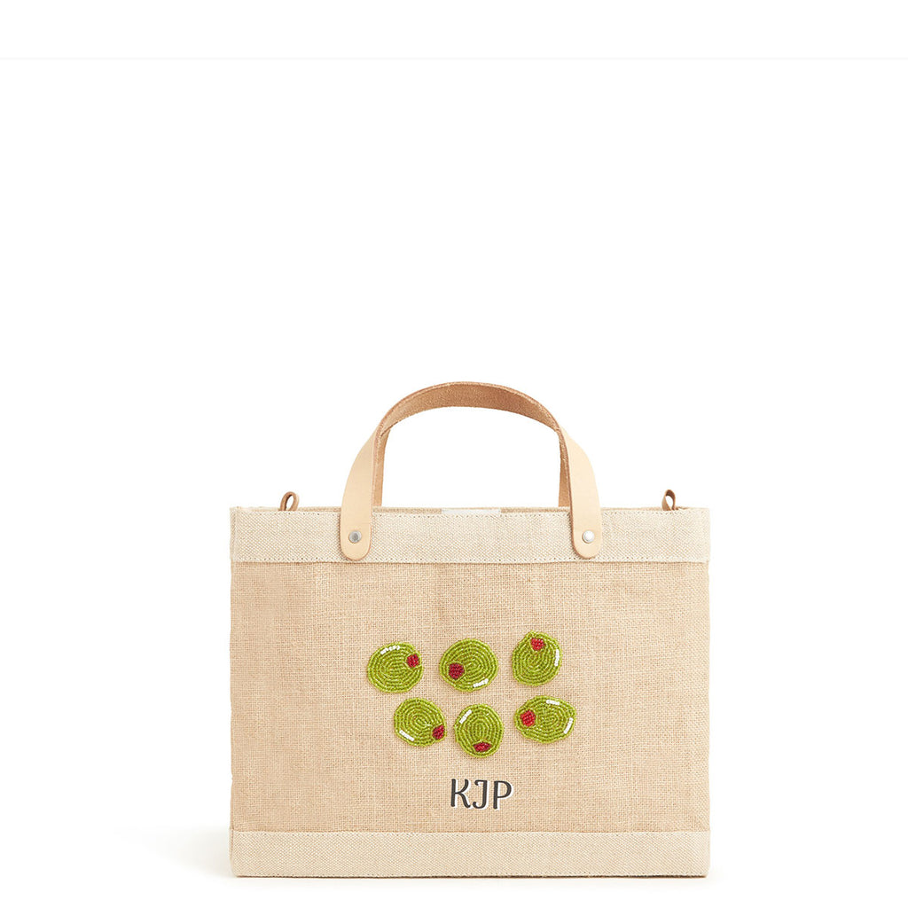 Petite Market Bag with Beaded Olives