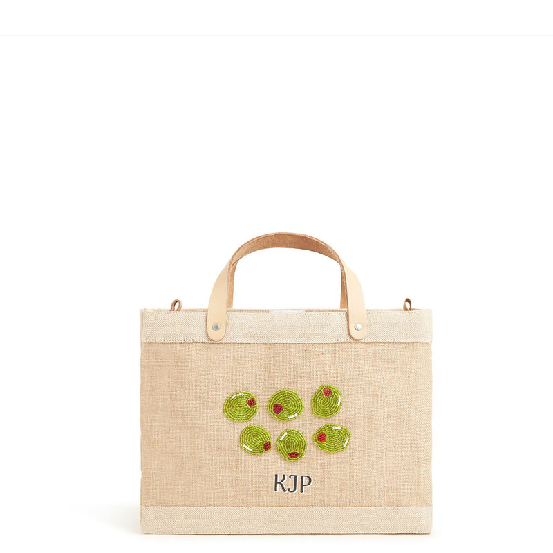 Petite Market Bag with Beaded Olives