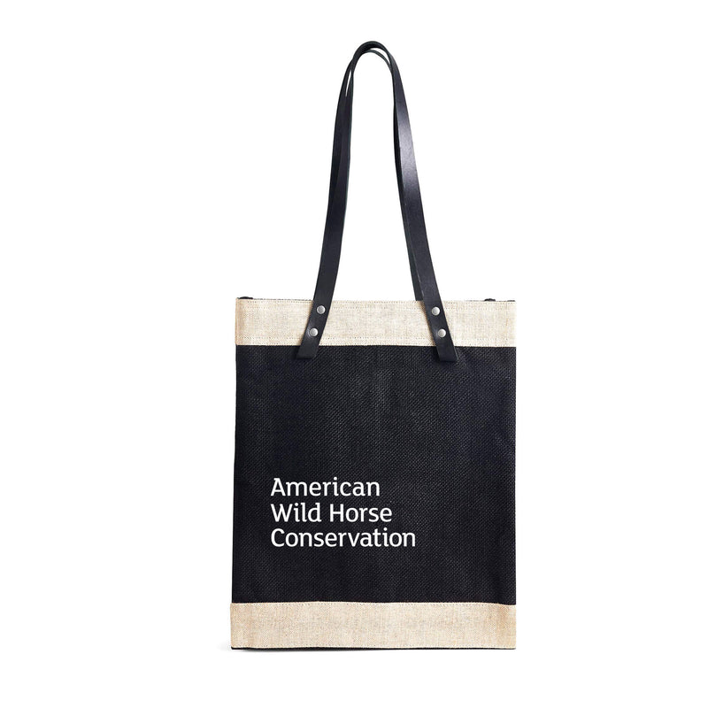 horse tote travel bag appaloosa American Wild Horse Conservation Market Tote in Black for AWHC
