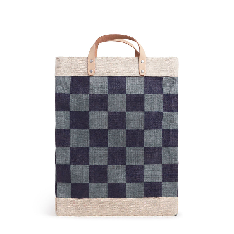 Market Bag in Navy Checker