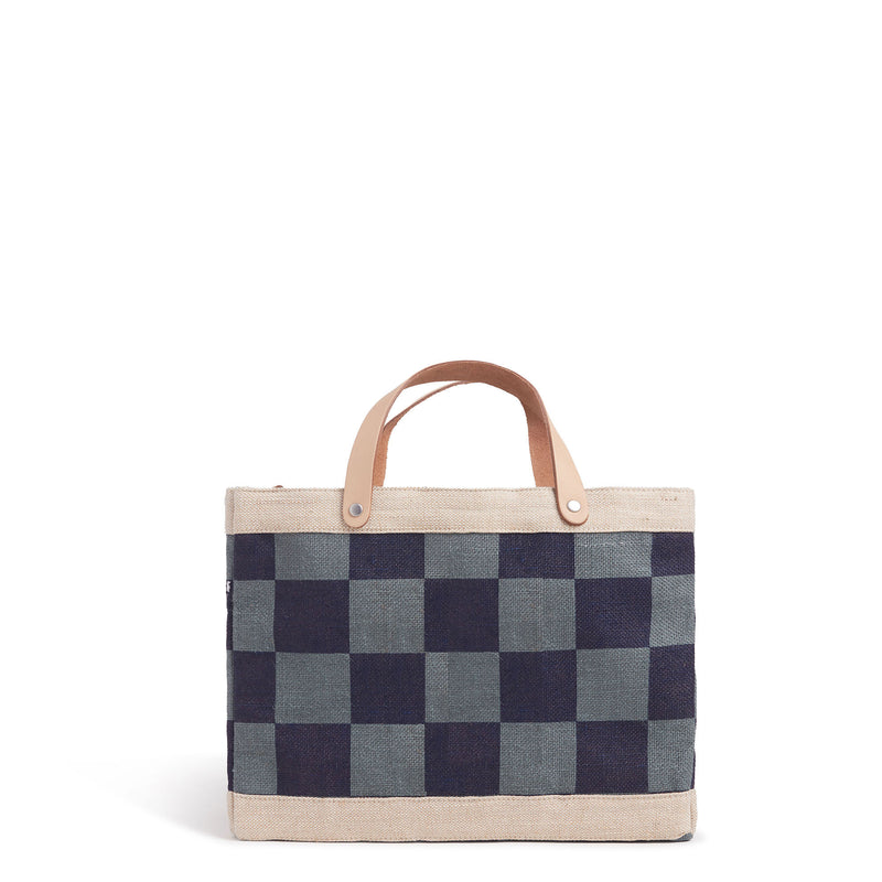 Petite Market Bag in Navy Checker