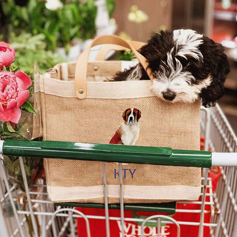 Petite Market Bag in Natural St. Bernard