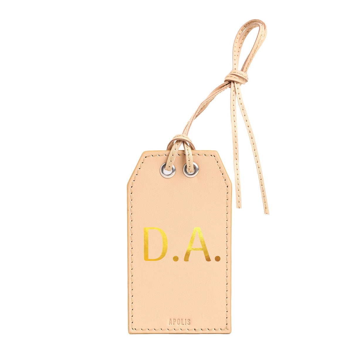 Personalized Leather Gift Tag with Gold Foil