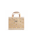 Petite Market Bag in Gold Polka Dot Monoram