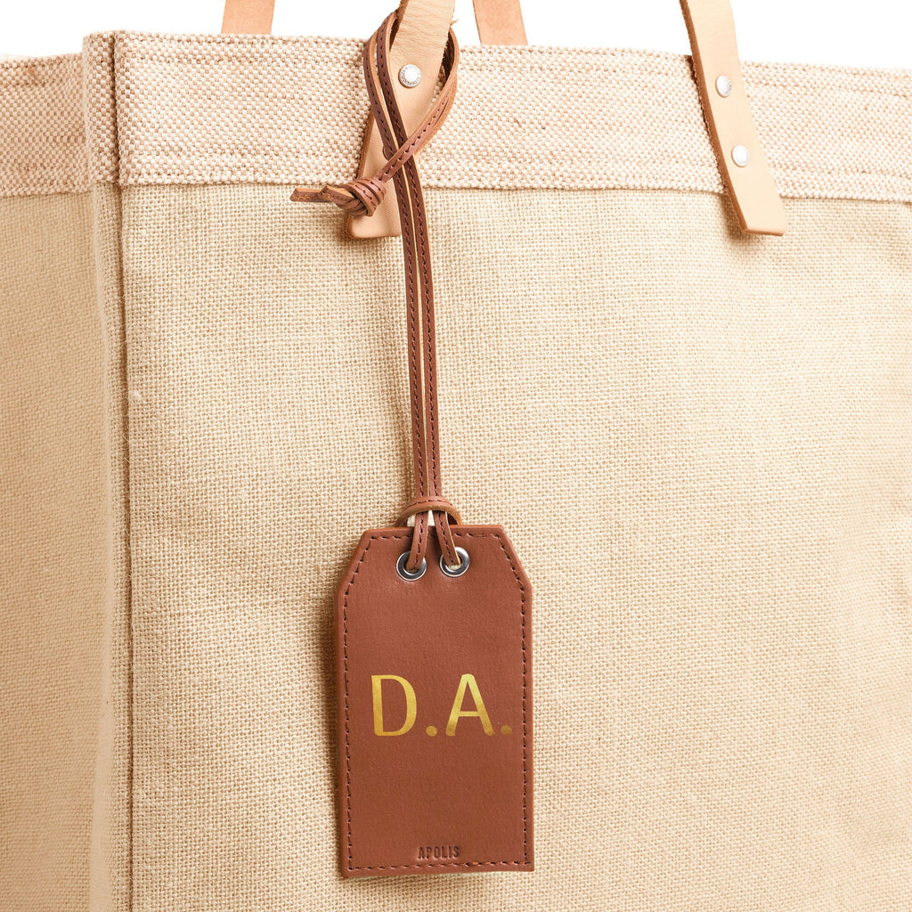 Personalized Leather Gift Tag with Gold Foil