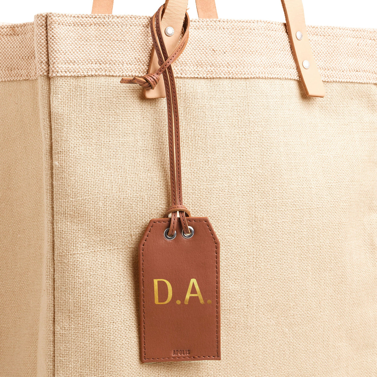 Personalized Leather Gift Tag with Gold Foil