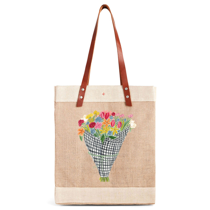 Market Tote in Natural Flower Stand by Amy Logsdon