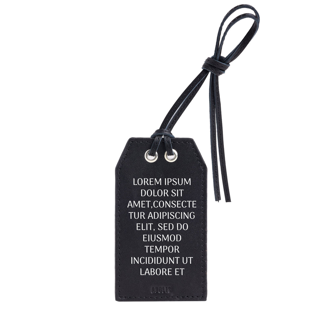 Personalized Leather Gift Tag Note in Black