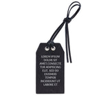 Personalized Leather Gift Tag Note in Black