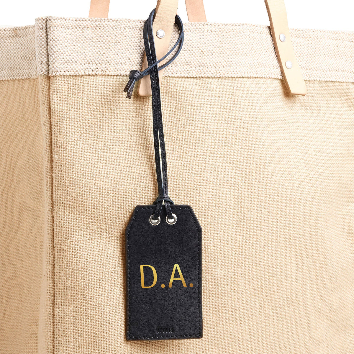 Personalized Leather Gift Tag with Gold Foil