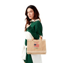 Petite Market Bag in Natural for Team USA "Red, White, and Blue"