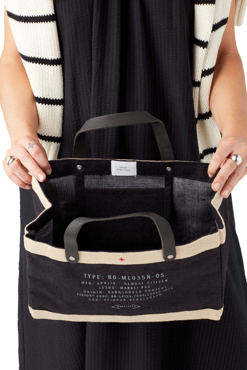 Petite Market Bag in Black Wildflower by Amy Logsdon