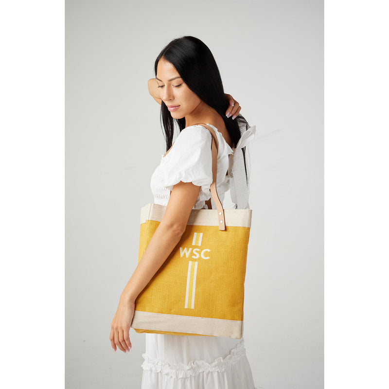 Market Tote in Gold with Monogram