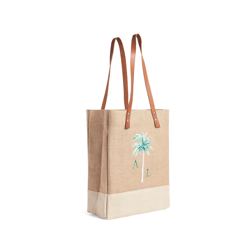 Wine Tote in Natural Palm Tree by Amy Logsdon