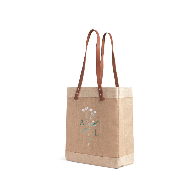 Market Tote in Natural Wildflower by Amy Logsdon
