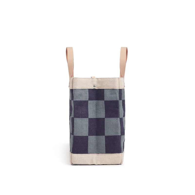 Petite Market Bag in Navy Checker