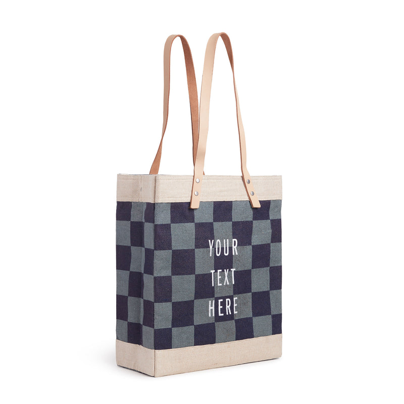 Market Tote in Navy Checker