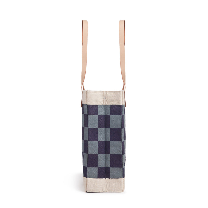 Market Tote in Navy Checker