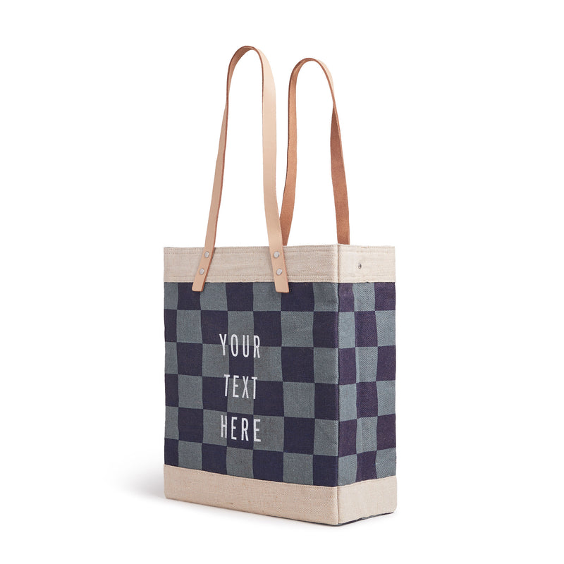 Market Tote in Navy Checker