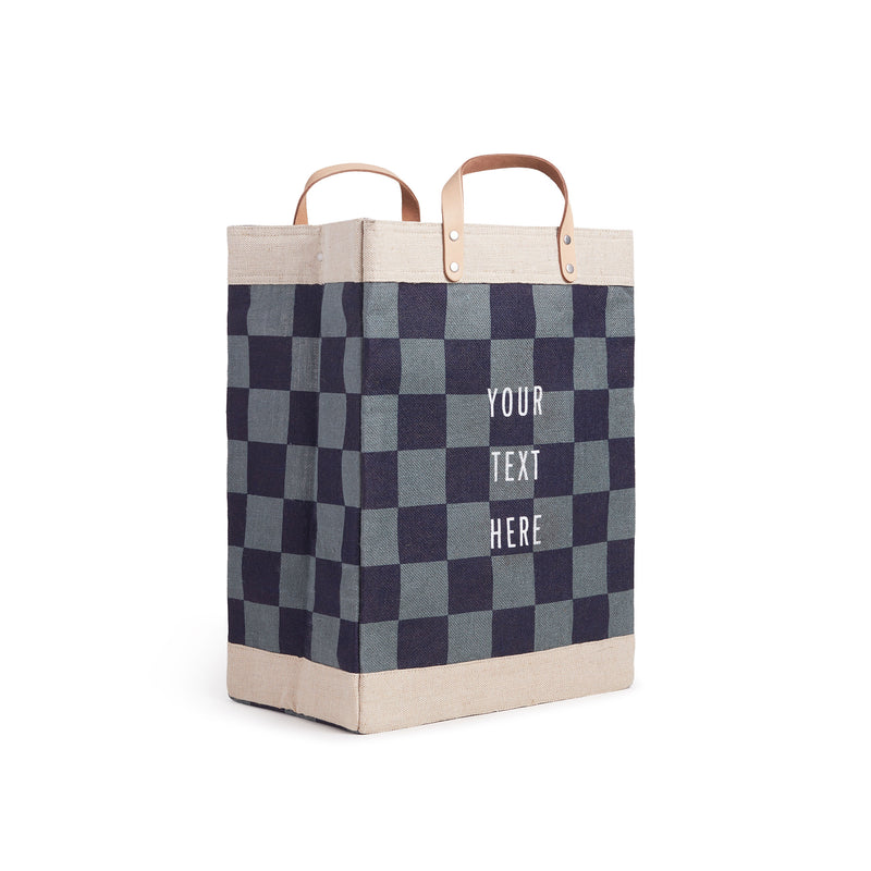 Market Bag in Navy Checker