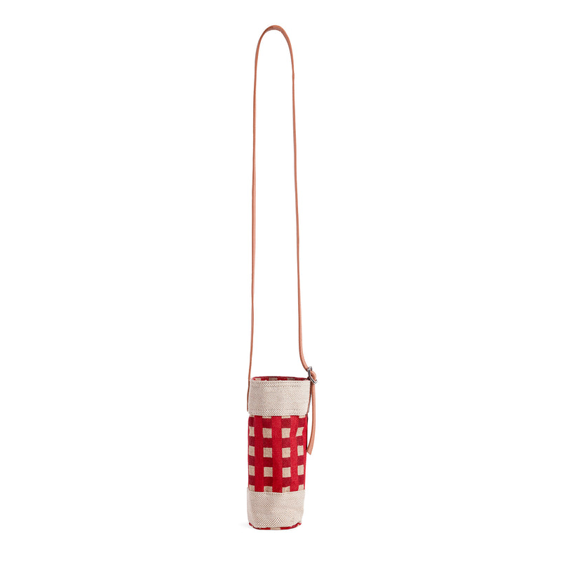 Crossbody Bottle Bag in Red Gingham