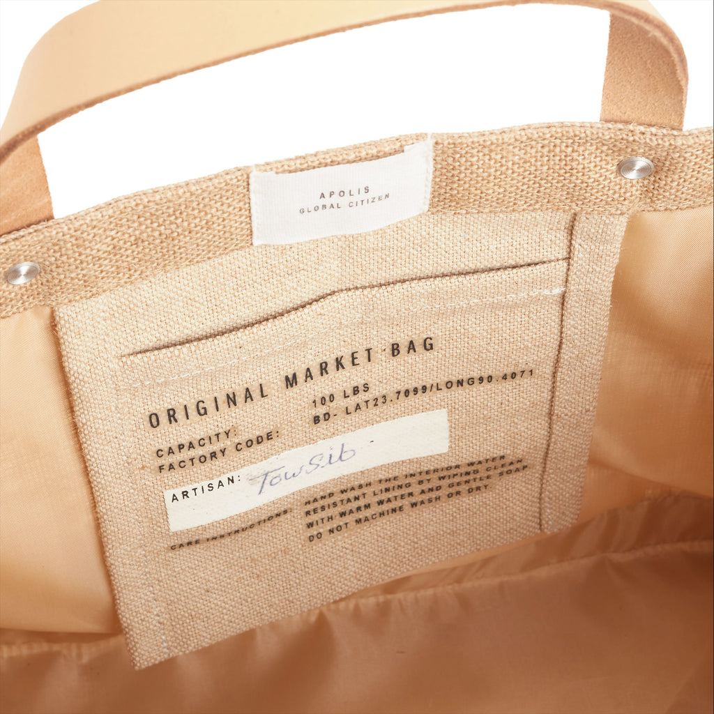 Petite Market Bag with hand-beaded glass sardines by Apolis — product view 4