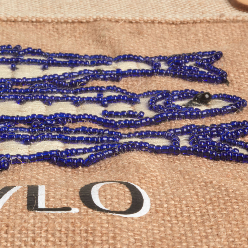 Petite Market Bag with Beaded Sardines with Strap