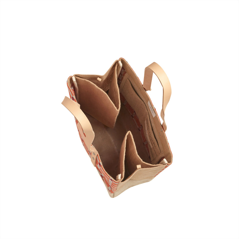 Wine Tote in Chenille Window Brick