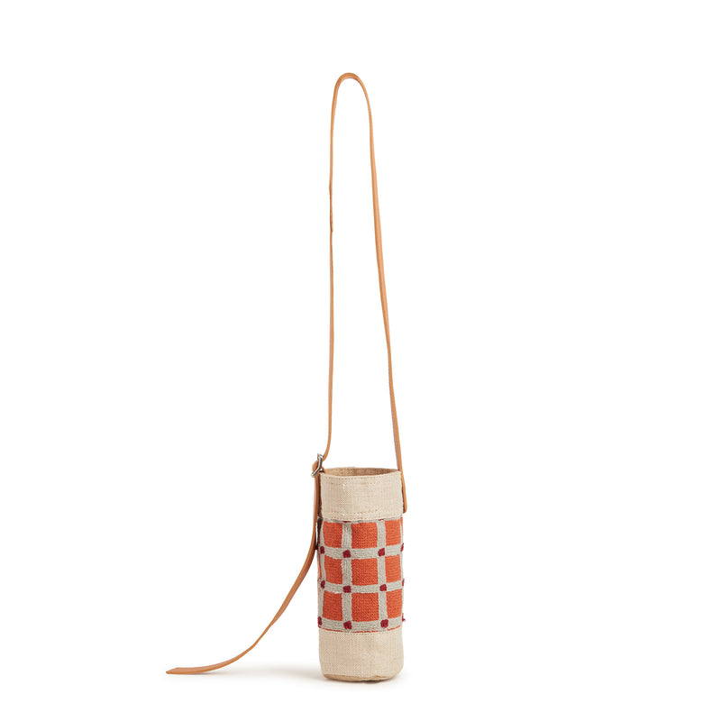 Crossbody Bottle Bag in Chenille Window Brick