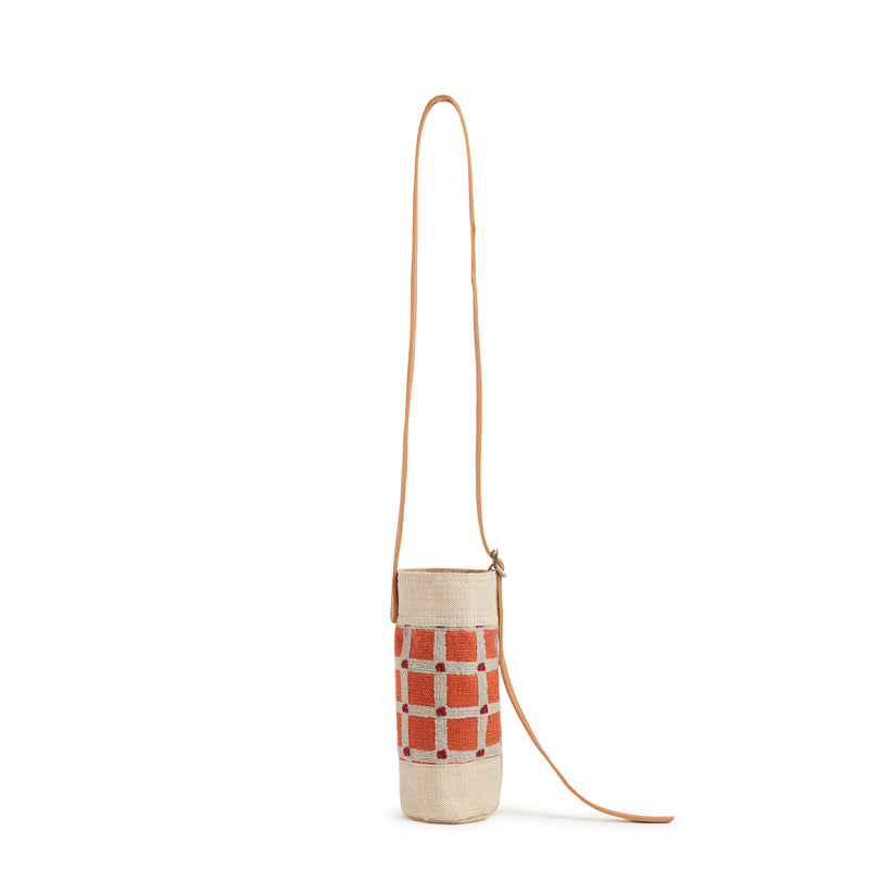 Crossbody Bottle Bag in Chenille Window Brick