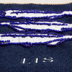 Petite Market Bag in Navy with hand-beaded glass sardines by Apolis — product view 4