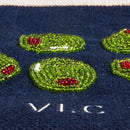 Petite Market Bag in Navy with Beaded Olives