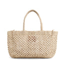 Petite Mercado Tote in Natural — back view, open weave without the leather patch