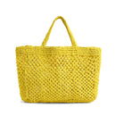 Petite Mercado Tote in Ocre — back view, open weave without the leather patch