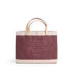 Petite Market Bag in Mulberry — back with origin print