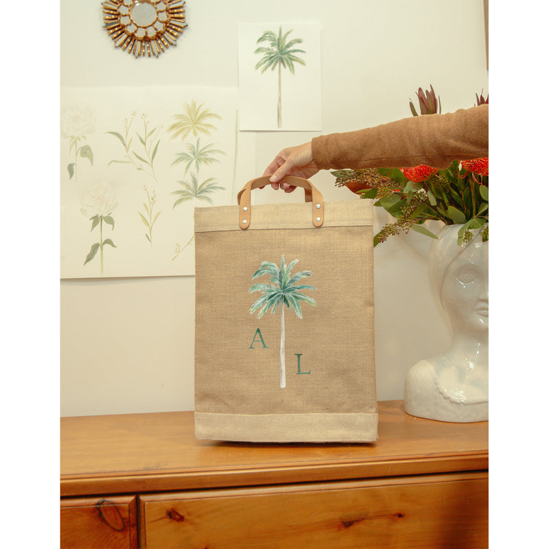 Market Bag in Natural Palm Tree by Amy Logsdon