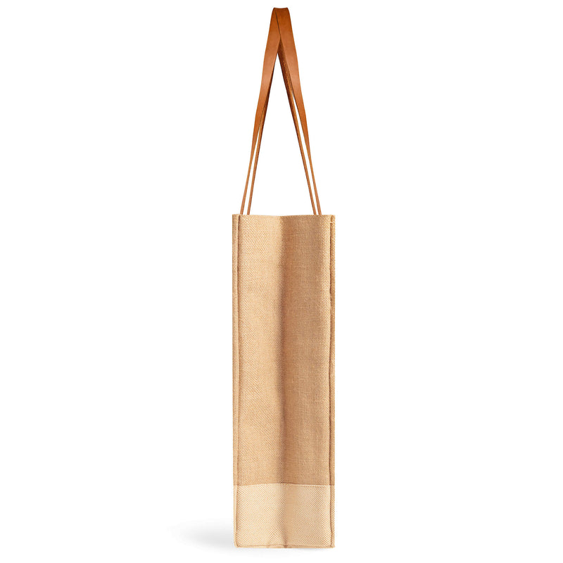 Wine Tote in Natural 3-Stripe Monogram