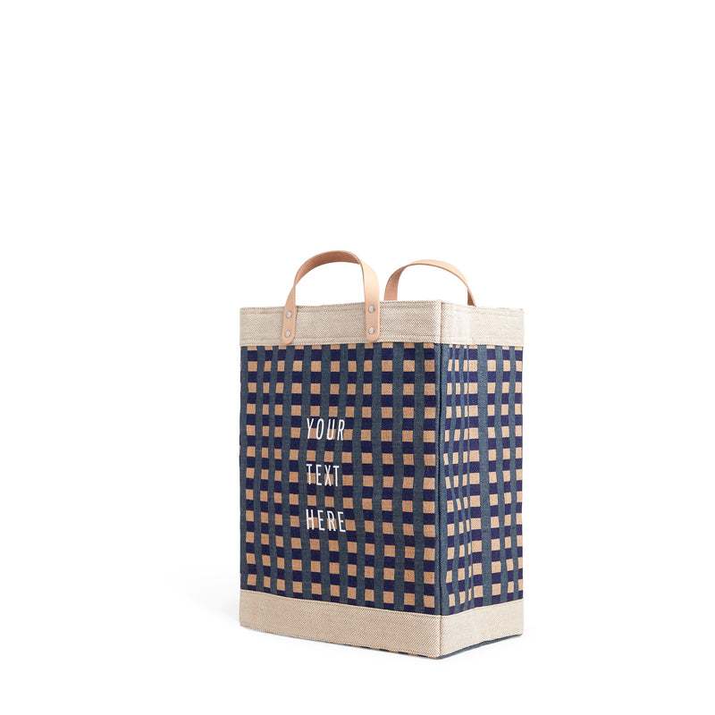 Market Bag in Navy Gingham