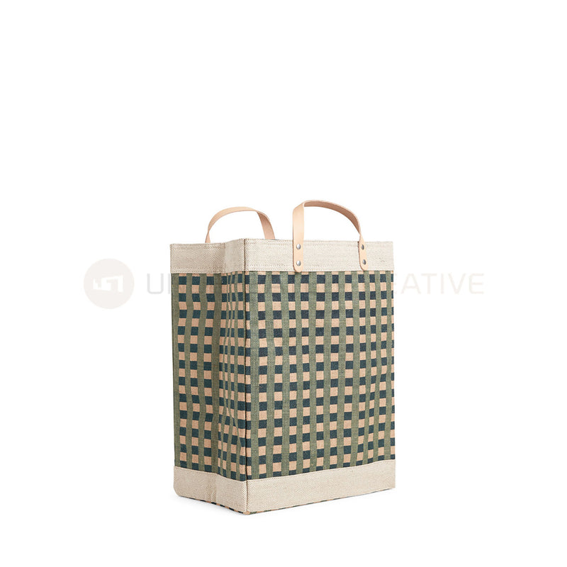 Market Bag in Green Gingham