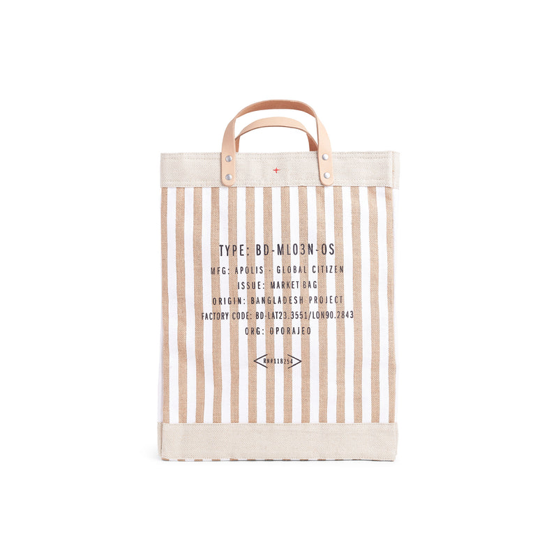 Market Bag in White Stripe