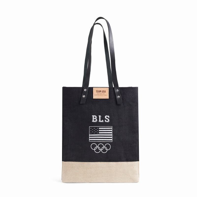 Wine Tote in Black for Team USA "Black and White"