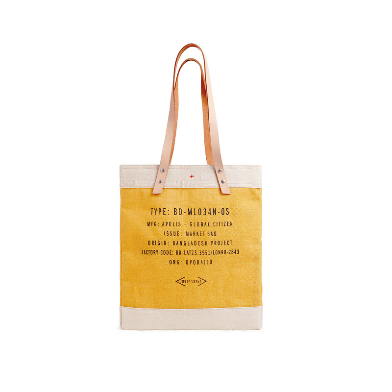 Market Tote in Gold with Monogram