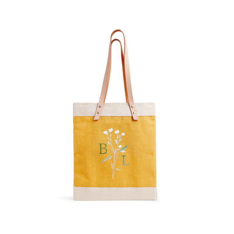 Market Tote in Gold Wildflower by Amy Logsdon