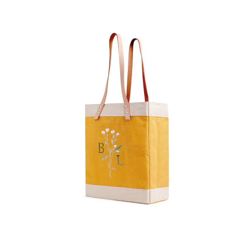 Market Tote in Gold Wildflower by Amy Logsdon