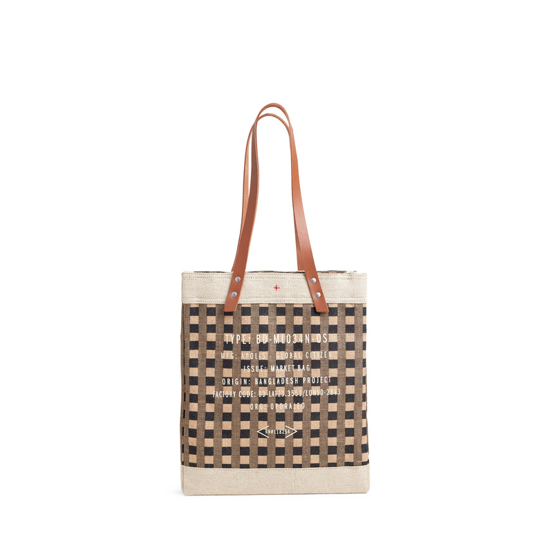 Market Tote in Black Gingham