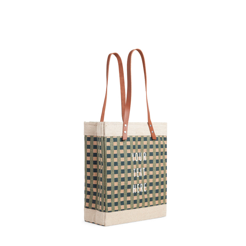 Market Tote in Green Gingham