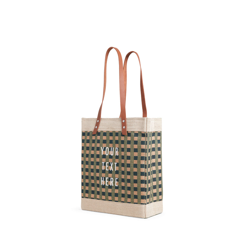 Market Tote in Green Gingham