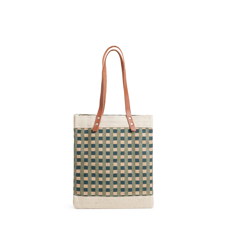 Market Tote in Green Gingham